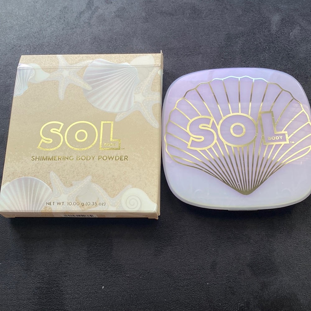 Colourpop Sol shimmering body powder in Skinny Dippin’